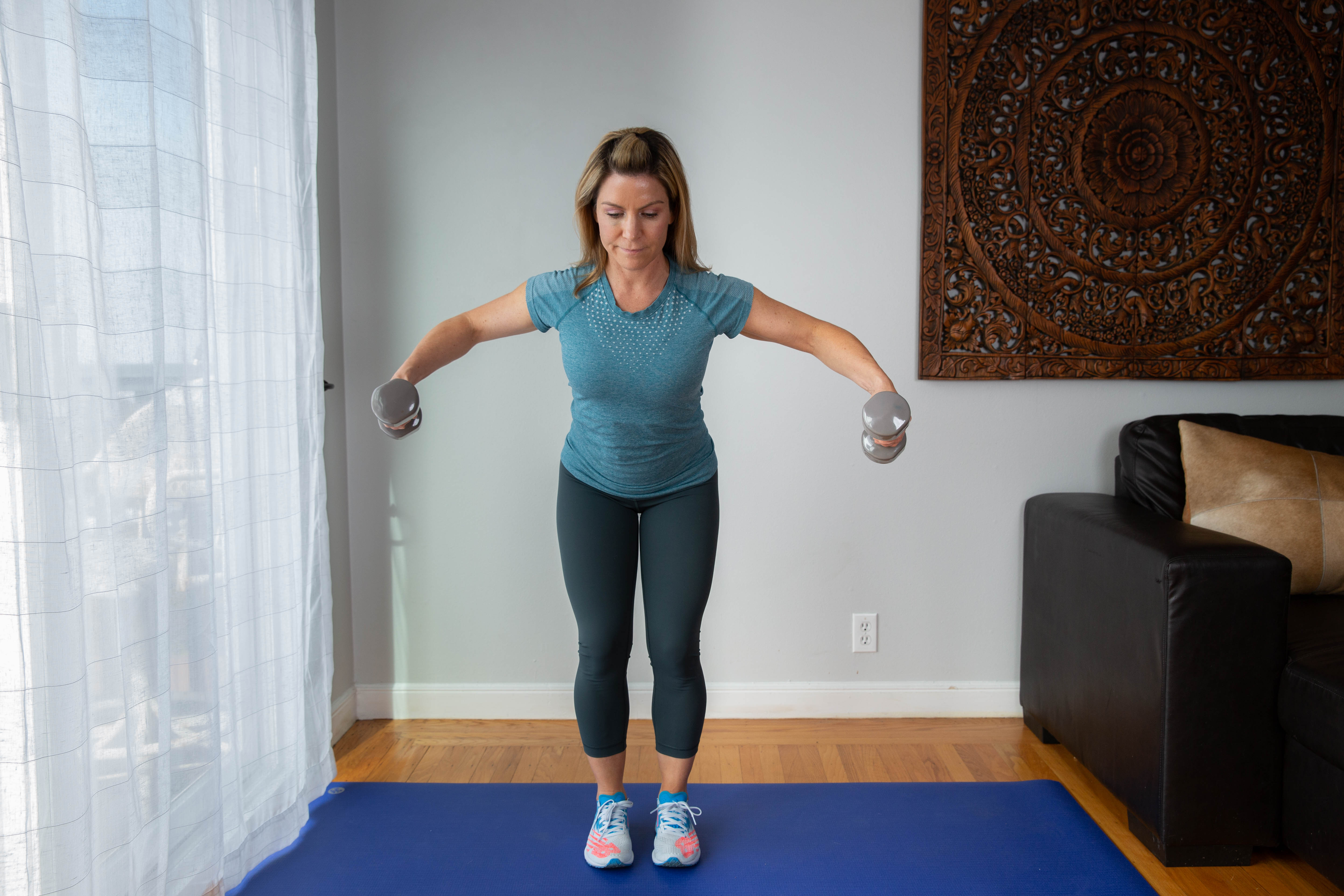 Megan Gathers coaching strength training.